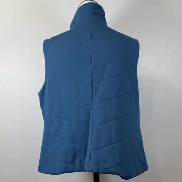 Coldwater Creek Womens 1X Blue Puffer Vest With High Neck & Full Zip - Picture 2 of 13